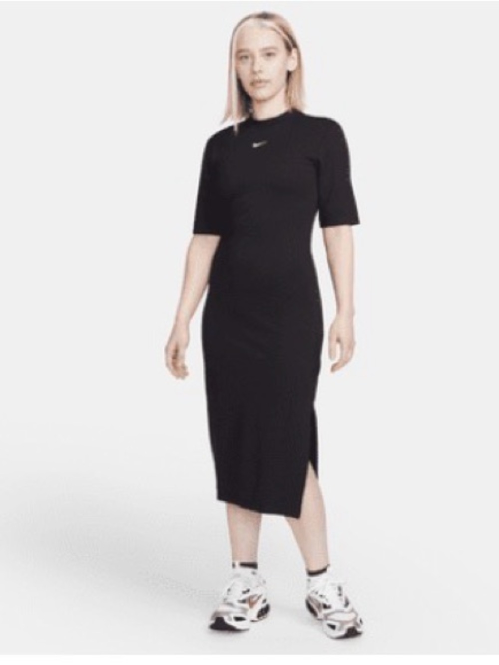 Nike Black Short Sleeve Athletic Midi Dress Size L 12/14